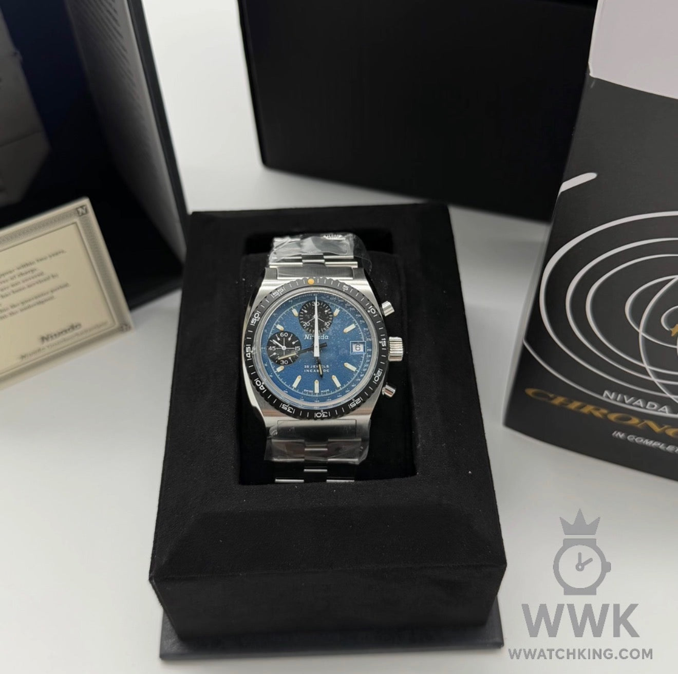Nivada Grenchen 'Chronosport Blue' | Ref. 77003A10 | Strap | Full Set
