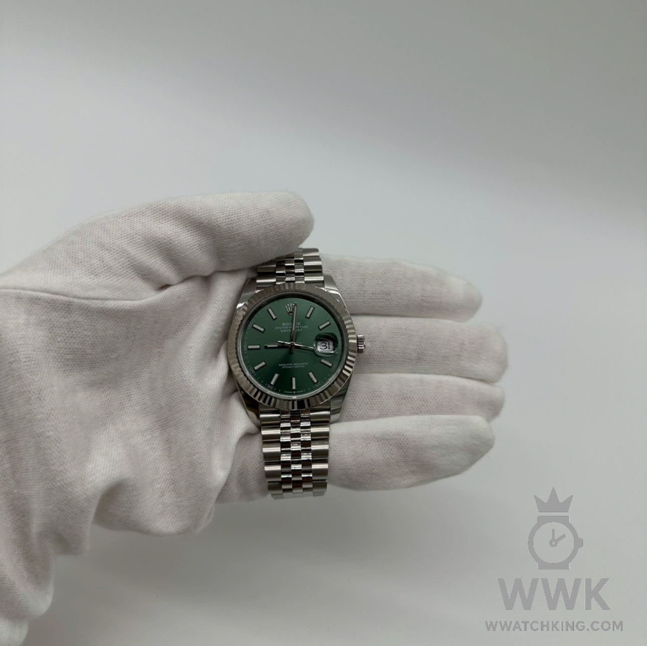 Rolex DateJust 'Mint Green' | Ref. 126334-0028 | Jubilee | Full Set