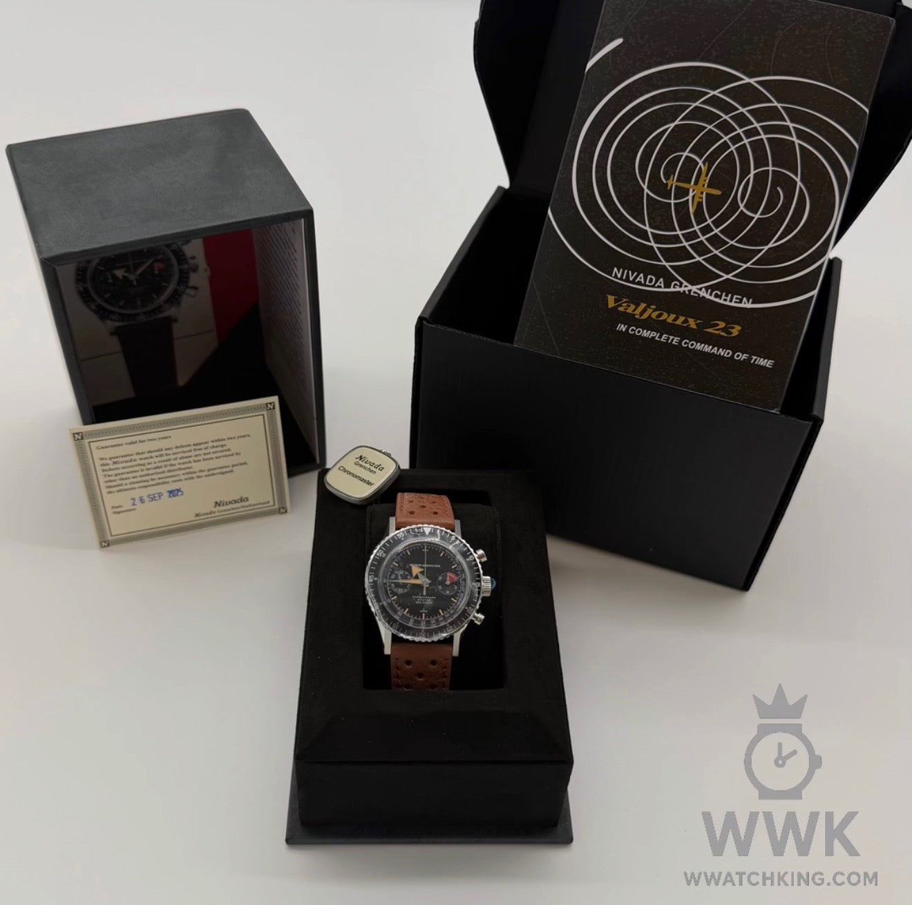 Nivada Grenchen 'Chronograph Valjoux 23 Broad Arrow ' | Limited Edition of 25 | Ref. 86058M23 | Strap | Full Set