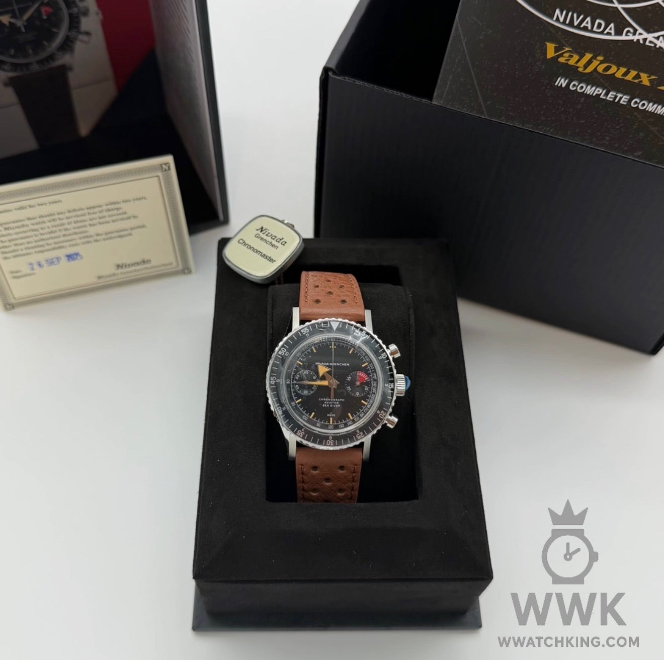Nivada Grenchen 'Chronograph Valjoux 23 Broad Arrow ' | Limited Edition of 25 | Ref. 86058M23 | Strap | Full Set