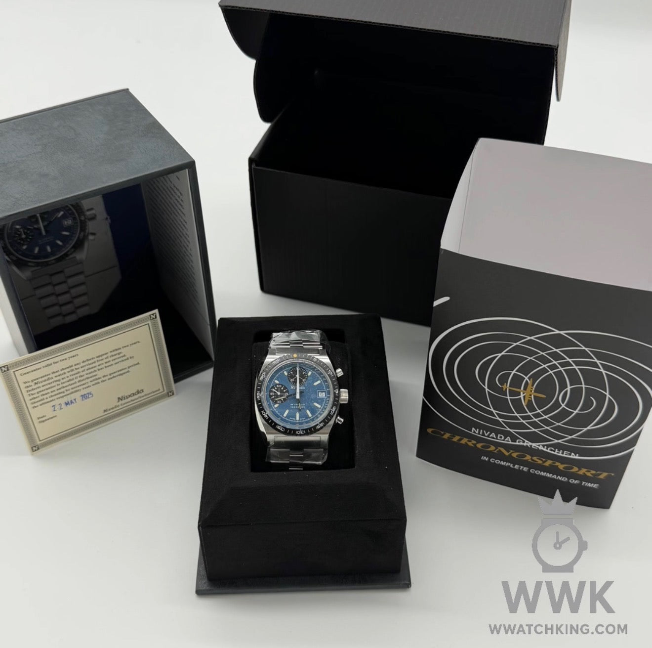 Nivada Grenchen 'Chronosport Blue' | Ref. 77003A10 | Strap | Full Set